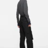 Cotton satin cargo trousers