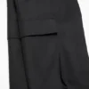 Cotton satin cargo trousers