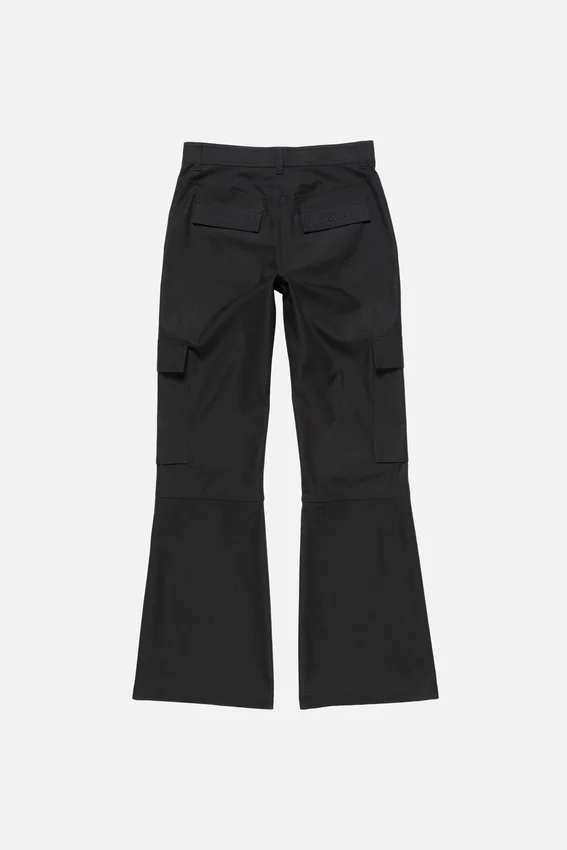 Cotton satin cargo trousers