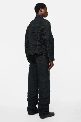 Creased denim jacket