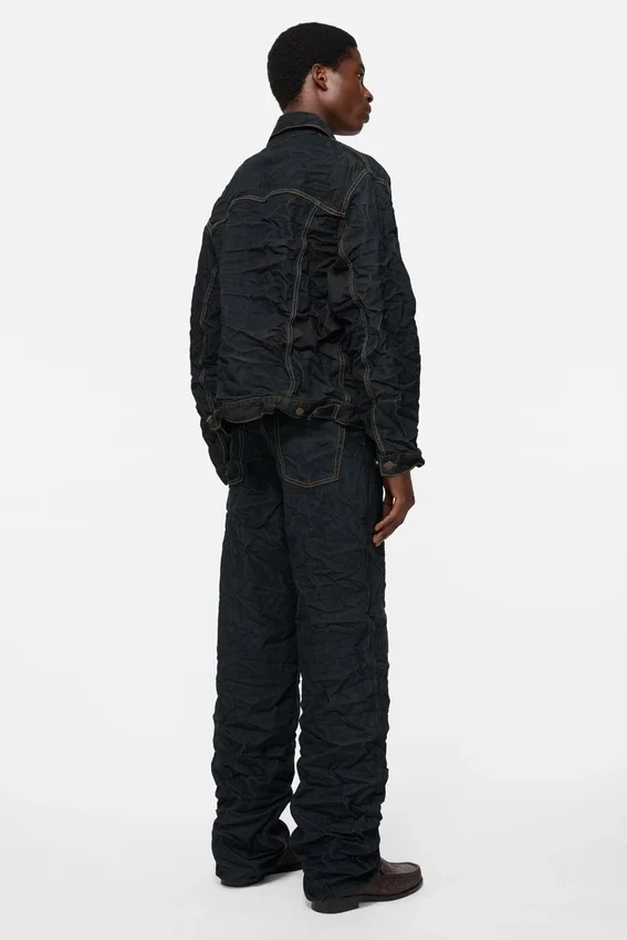 Creased denim jacket