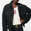 Creased denim jacket