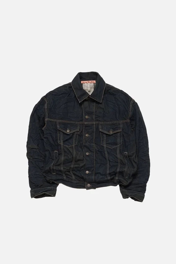 Creased denim jacket