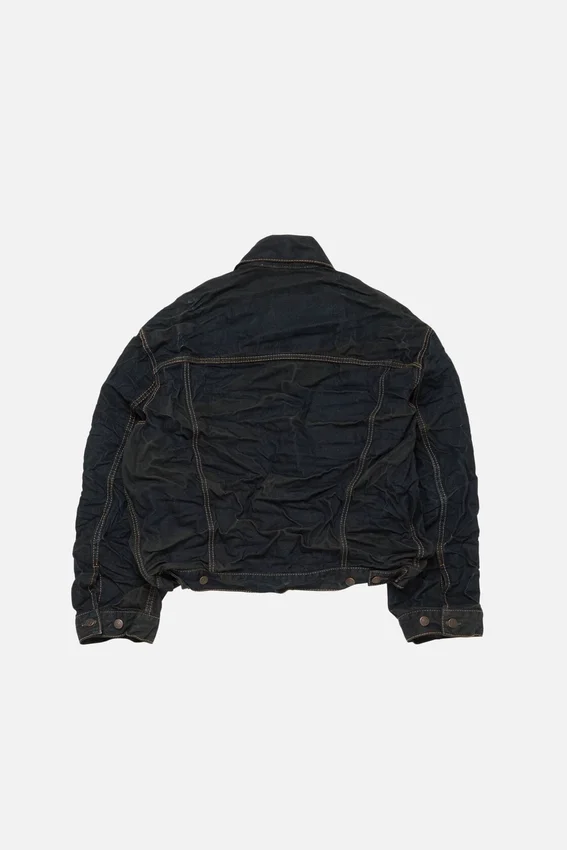Creased denim jacket