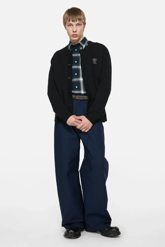 Crewneck bow logo cardigan