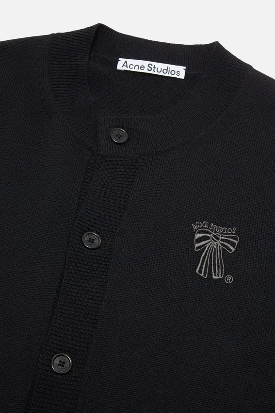Crewneck bow logo cardigan