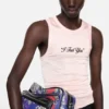 Crinkled printed tanktop