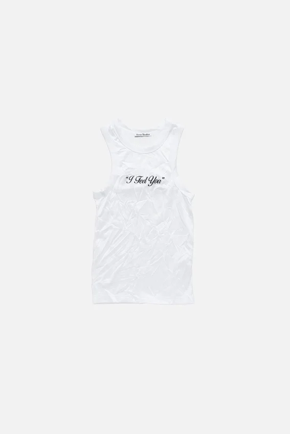 Crinkled printed tanktop