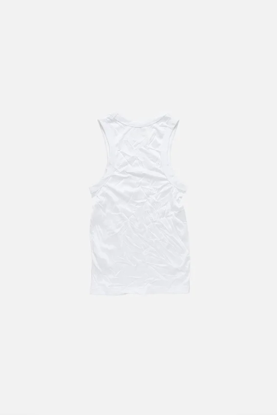 Crinkled printed tanktop