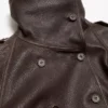 Cropped leather trench coat