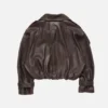 Cropped leather trench coat