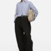 Cropped pinstripe button-up