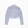 Cropped pinstripe button-up
