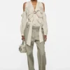 Cut-out blouse with bow