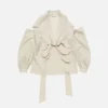 Cut-out blouse with bow