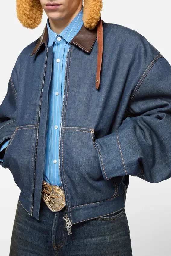 Denim bomber jacket