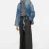 Denim button-up shirt