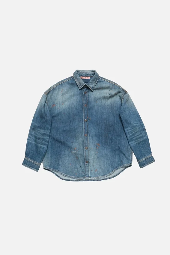 Denim button-up shirt