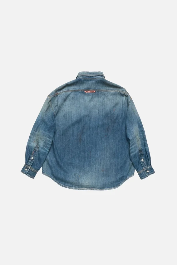 Denim button-up shirt