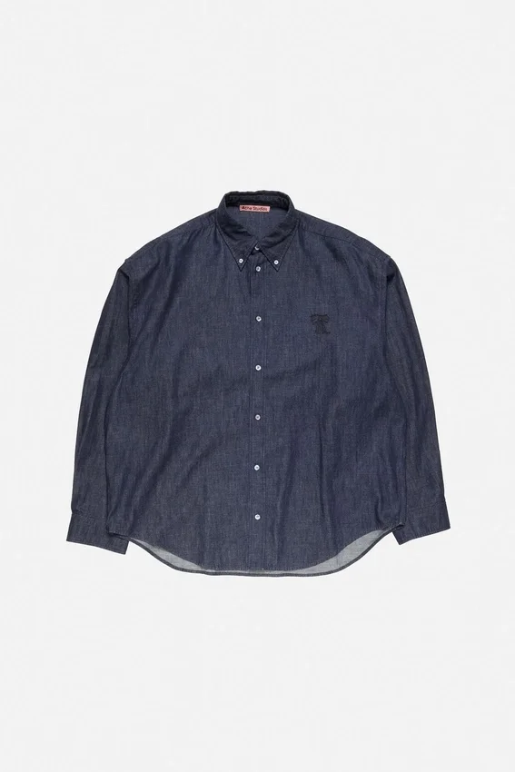 Denim button-up shirt
