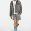 Denim jacket with hood