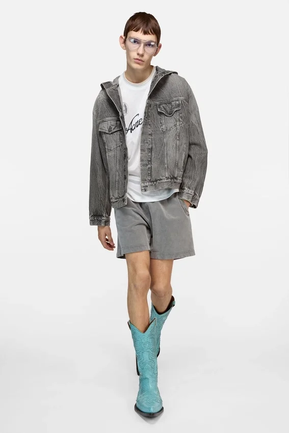 Denim jacket with hood