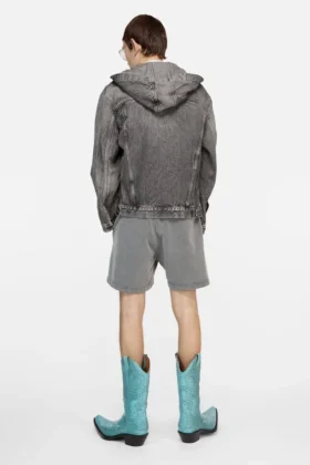 Denim jacket with hood