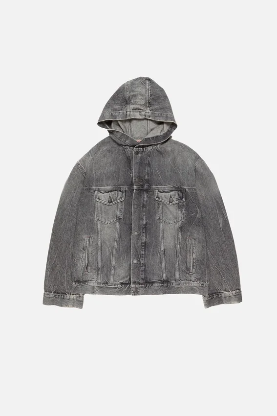 Denim jacket with hood