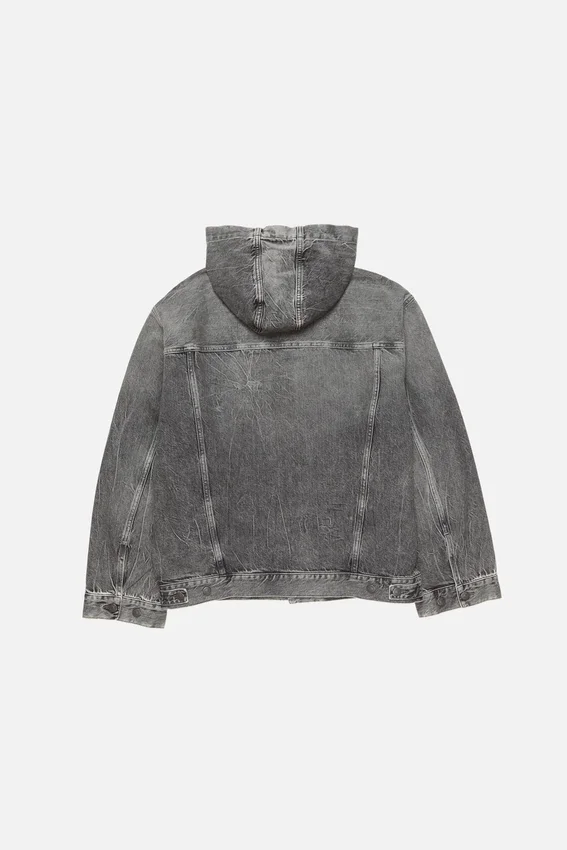 Denim jacket with hood