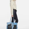 denim print tote