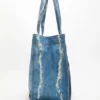 denim print tote
