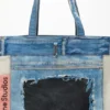 denim print tote