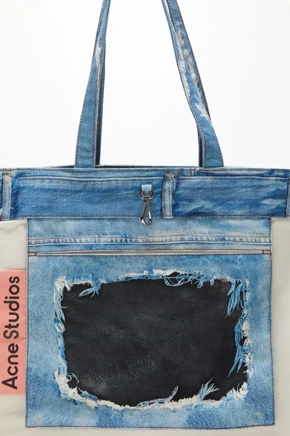 denim print tote