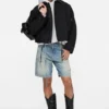 Denim shorts with belt