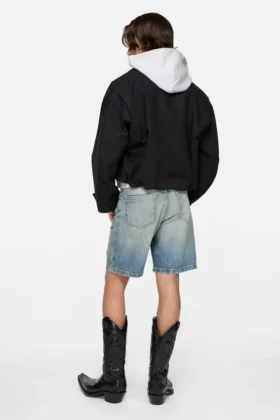 Denim shorts with belt