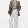 Denim trousers with belt