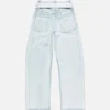 Denim trousers with belt