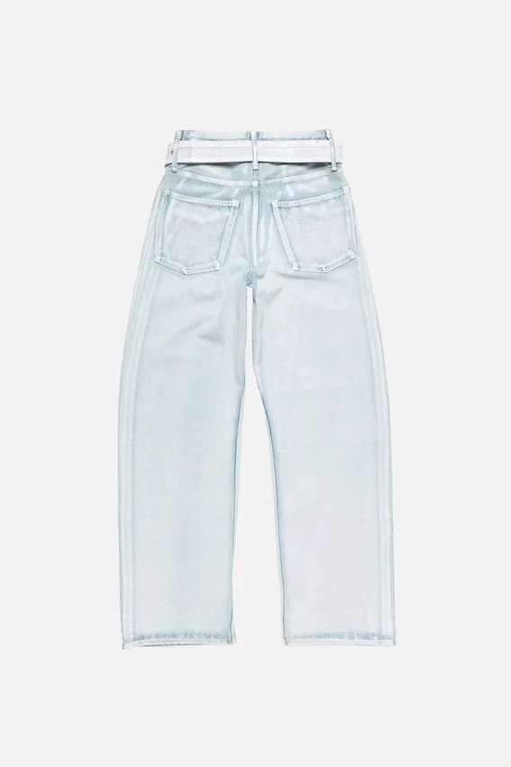 Denim trousers with belt