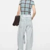Denim trousers with belt