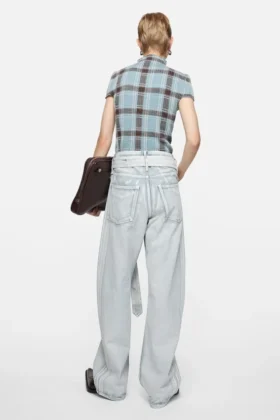 Denim trousers with belt