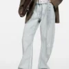 Denim trousers with belt