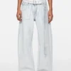 Denim trousers with belt