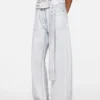 Denim trousers with belt