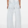 Denim trousers with belt