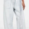 Denim trousers with belt