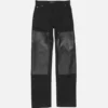Denim trousers with leather patches