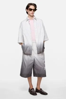 Dip-dyed button-up shirt