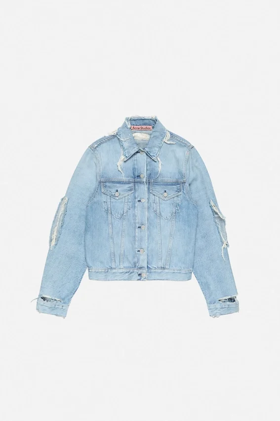 Distressed denim jacket
