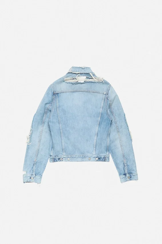 Distressed denim jacket