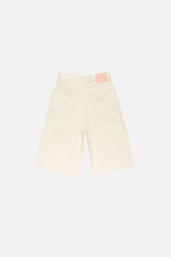 Distressed denim shorts